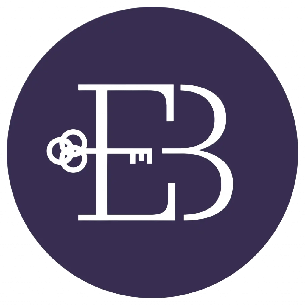 EB circle monogram plum